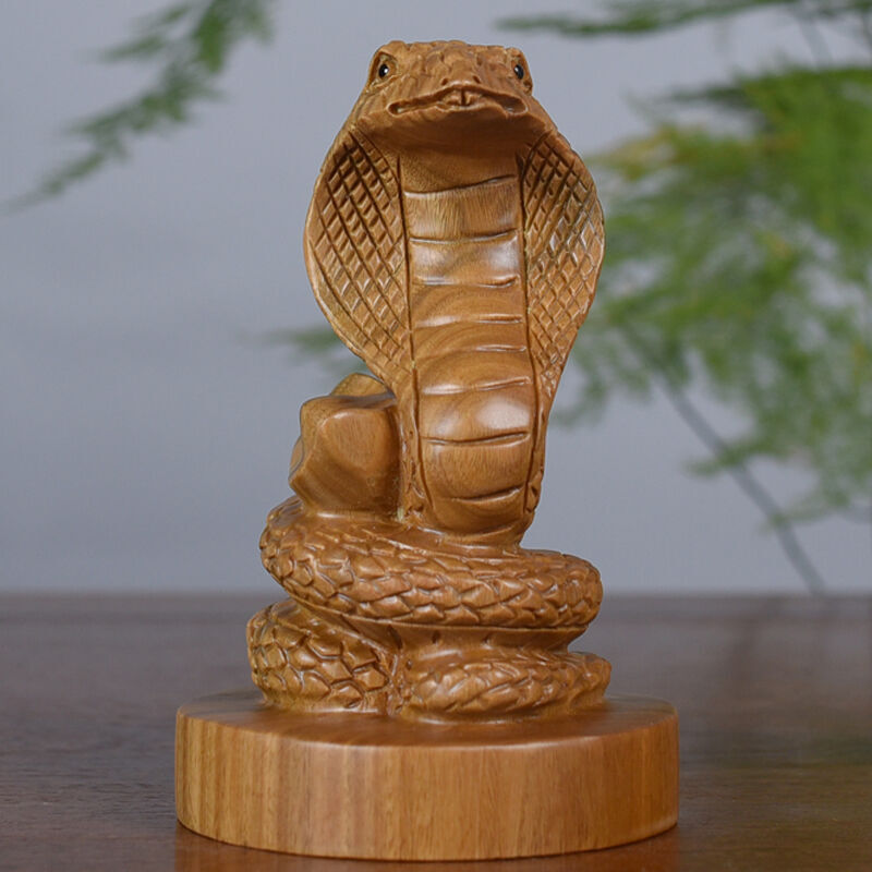 2017 綠檀木動(dòng)物 十二生肖擺件 鼠牛虎兔龍蛇馬羊猴雞狗豬 家居工藝品 生日禮物 蛇 15厘米