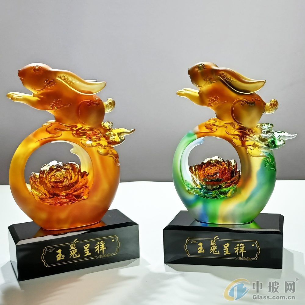兔年生肖紀念品,兔子擺件工藝品禮品,深圳琉璃兔子禮品獎杯 兔子獎杯獎牌
